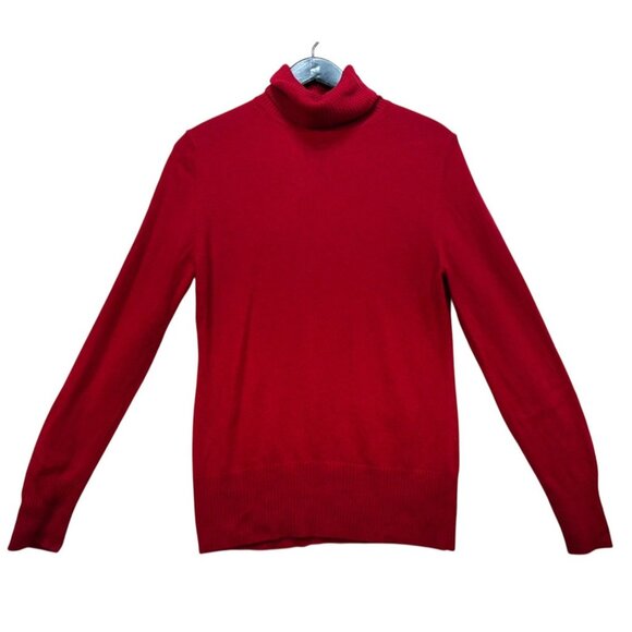 APT. 9 100% Cashmere Turtleneck Sweater Womens Size L Red Soft Cozy - Picture 1 of 11